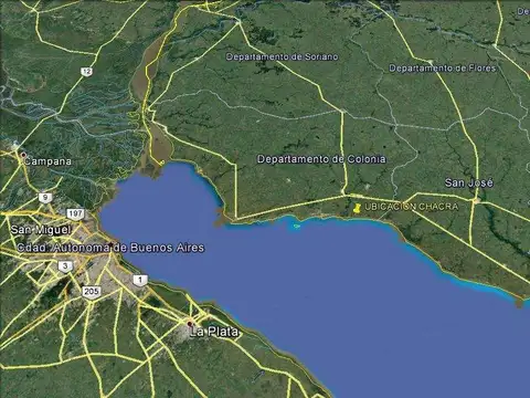 VENTA TERRENO 32 HECTÁREAS - BRISAS DEL PLATA COLONIA URUGUAY FRENTE AL RÍO DE LA PLATA - PERMUTA