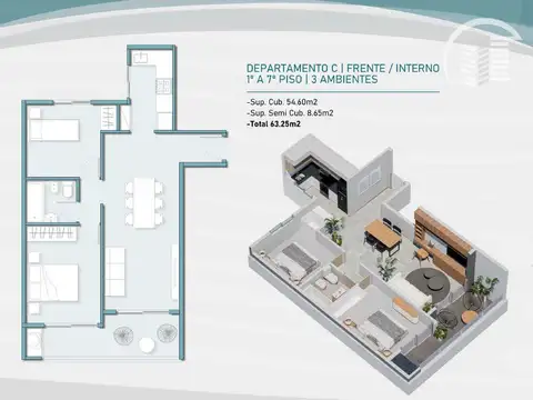 Departamento en Venta en Centro, USD 110.000