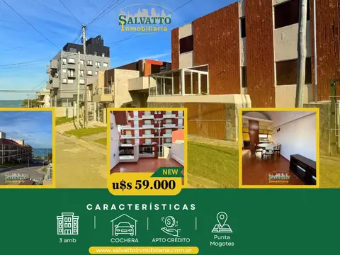 Departamento 3 ambientes en Punta Mogotes