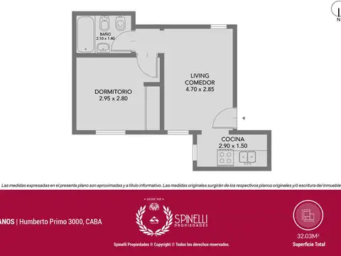 Departamento en Venta de 1 dormitorio