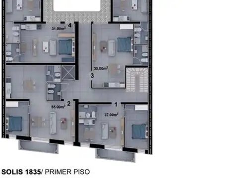Departamento Monoambiente con 1 baño