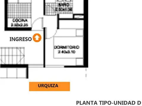 Departamento 2 ambientes con 1 baño