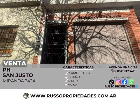 Venta departamento 2 ambientes San Justo