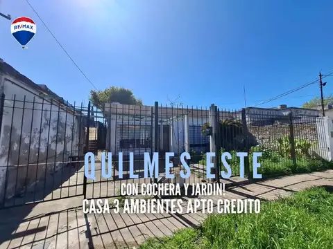 VENTA CASA 3 AMB CON COCHERA Y JARDÍN QUILMES