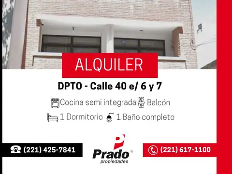 DEPTO 1 DORM - ZONA CENTRO LA PLATA - CON BALCON