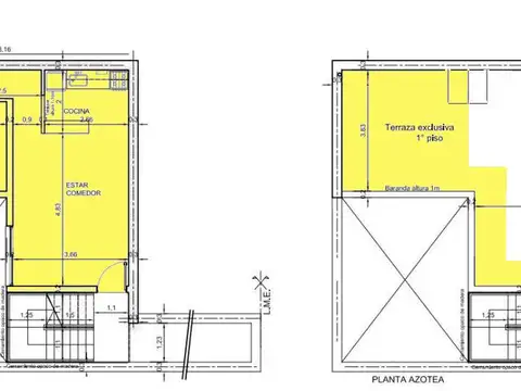 Departamento 2 ambientes con 1 baño
