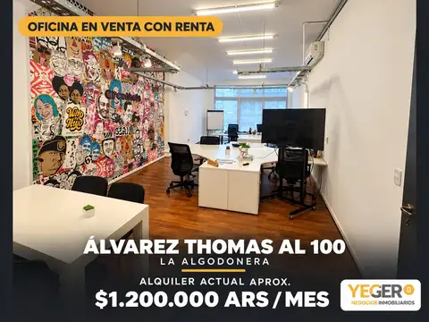 INMOBILIARIA VENDE OFICINA CON RENTA EN LA "ALGODONERA"