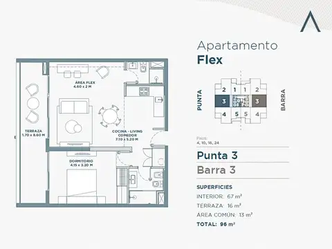 ATELIER BY LE PARC - Departamento en Venta, 2 Ambientes, Flex - Playa Brava, Punta del Este