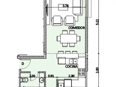 Departamento en Venta de 1 dormitorio