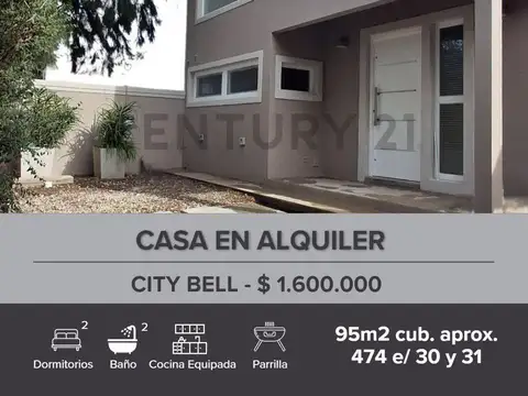 CASA EN ALQUILER EN CITY BELL