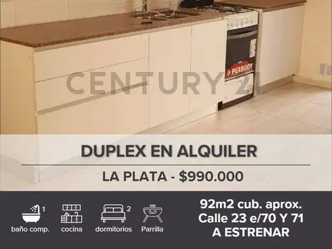 Duplex en alquiler dos dormitorios a estrenar con patio