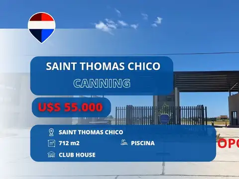 LOTE EN VENTA SAINT THOMAS CHICO CANNING