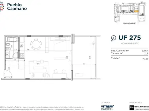 Departamento en Venta de 2 ambientes