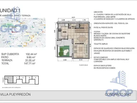 Depto Tipo Casa en Venta de 4 ambientes
