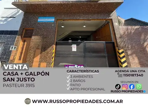 Venta de Galpon con Vivienda en San Justo