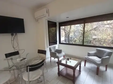Las Cañitas, Arce al 700, 2 Amb frte. nuevo, totalm amob y equip. palier s/priv 47 m2 a/ac vigil