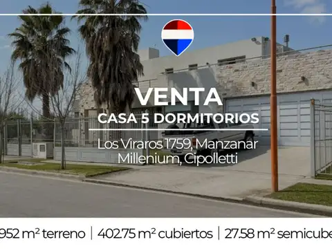 VENTA CASA 5 DORMITORIOS MANZANAR MILLENIUM
