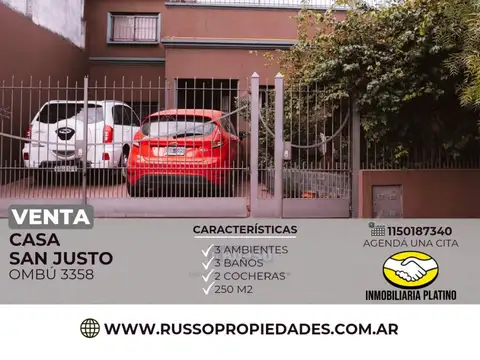 Venta casa San Justo 3 ambientes