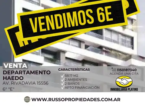 Venta Departamento 2 Ambientes Haedo Moron 6°E