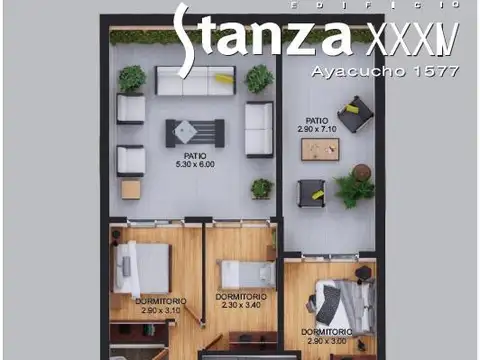 Departamento 4 ambientes con 1 baño