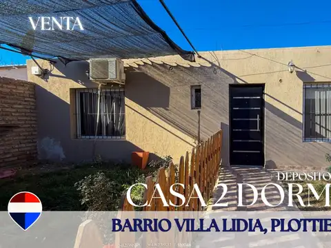VENTA CASA 2 DORM + GALPÓN - VILLA LIDIA PLOTTIER.