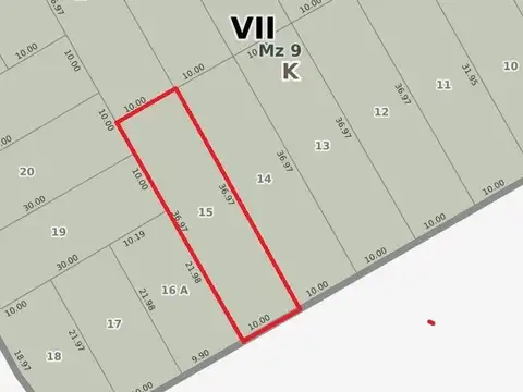Terreno en Venta de 380,0 m2
