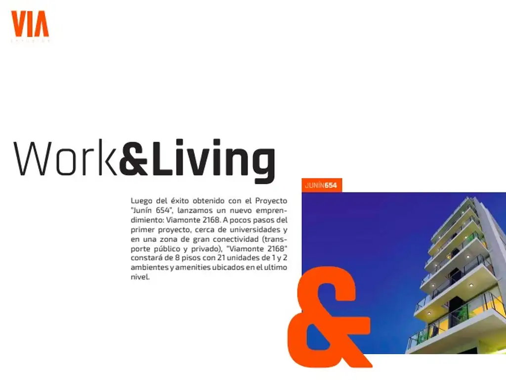 VIA  Work and Living de 1 Dormitorios