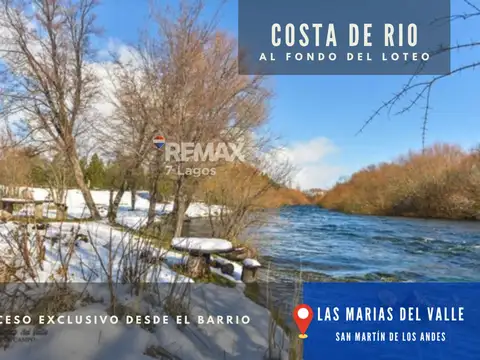 LOTE CON COSTA DE ARROYO EN LAS MARIAS DEL VALLE