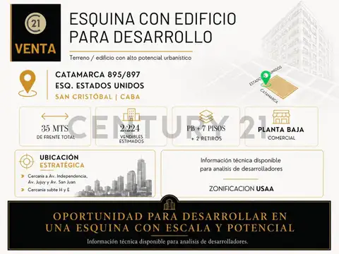Terreno / Edificio en Esquina USAA para Desarrollo | San Cristóbal
