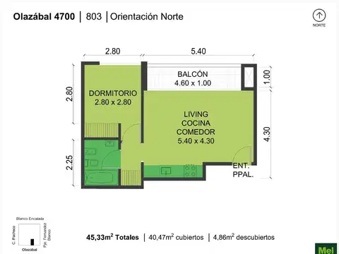 Olazabal 4700, Piso 8