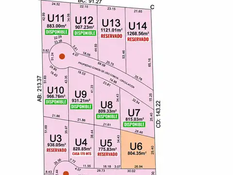 Terreno en Venta de 804,0 m2