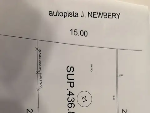 Terreno / Lote en venta de 436m2 ubicado en Barrio Jorge Newbery