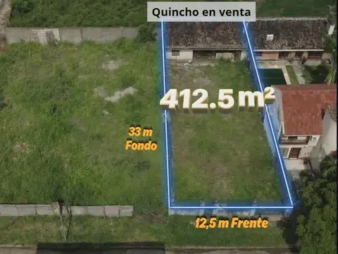 QUINCHO EN VENTA DE 412.5 M² ZONA UNSE.