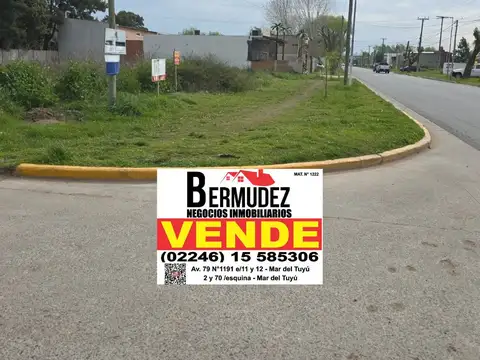 Venta lote av. 79 y esquina 12 mar del tuyu en excelente ubicación!