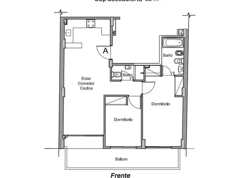 Departamento en Venta de 2 ambientes