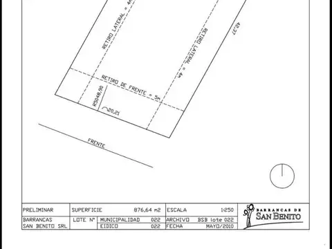 Lote en Barrancas de San Benito