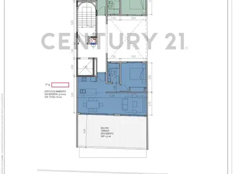 Departamento 2 ambientes con 1 baño