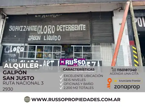 Alquiler de Galpón en San Justo - Excelente Ubicación