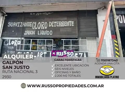 Alquiler de Galpón en San Justo - Excelente Ubicación