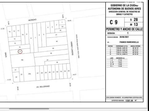 Terreno en Venta 41  mts Fondo
