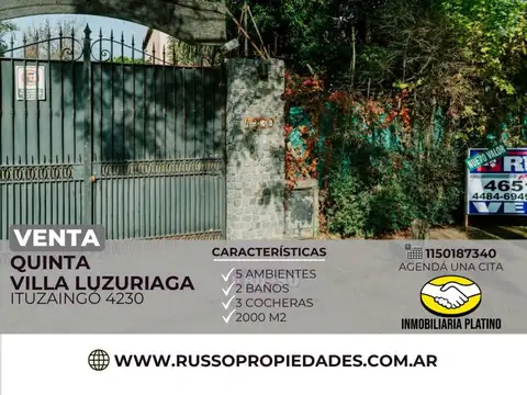 Quinta en Venta en Villa Luzuriaga, Partido de La Matanza
