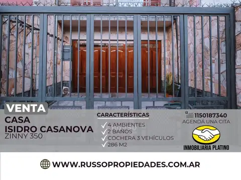 Venta Casa 4 ambientes Isidro Casanova