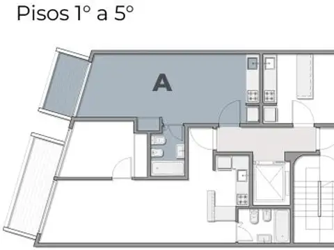 Departamento Monoambiente con 1 baño