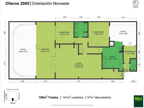 Olleros 2000, Piso PB