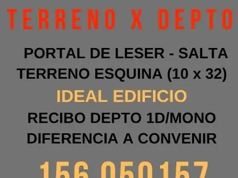 PERMUTO TERRENO POR DEPARTAMENTO
