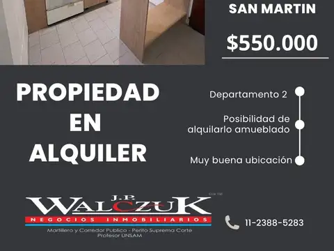 Alquiler impecable Departamento 2 ambientes 