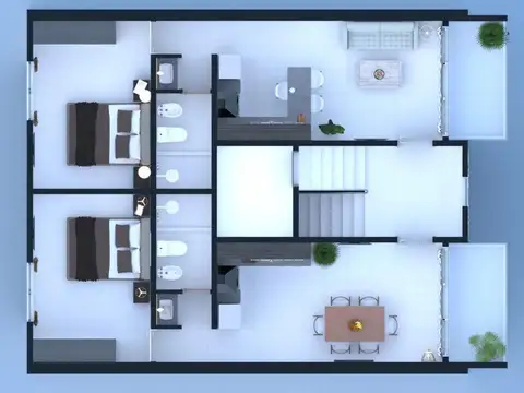 Departamento 3 ambientes con 1 baño