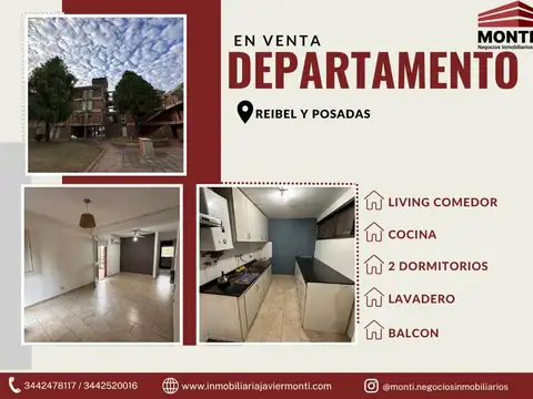 DEPARTAMENTO EN VENTA - Reibel y Posadas