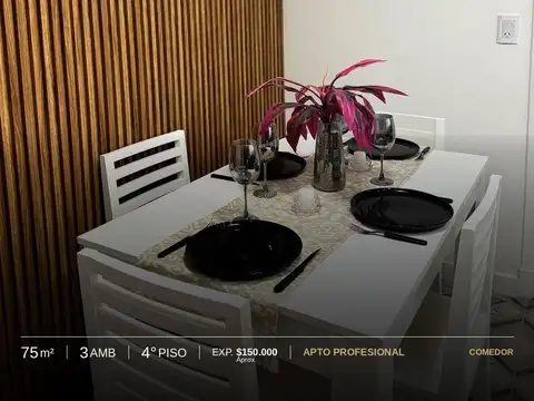 Departamento 3 ambientes con 2 baños