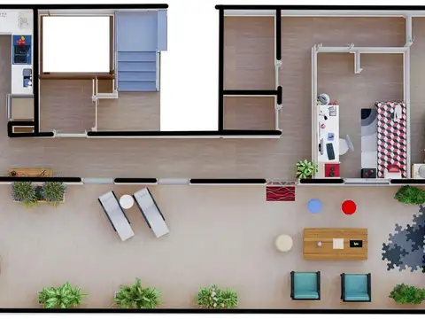 Departamento 3 ambientes con 1 baño